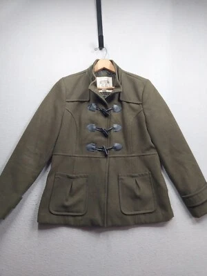 Chaqueta de lana vegana Route 66 para mujer grande verde oliva con bolsillos forrados delanteros Foto 1 de 4