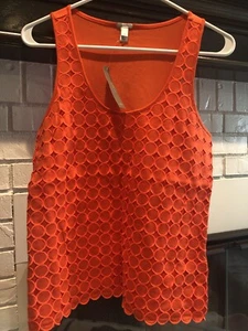 Neu mit Etikett Jcrew orangefarbenes geometrisches Tanktop.  Damen Größe XS - Bild 1 von 6