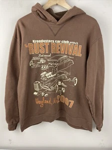 Kropdusters Car Club Rust Revival 2007 Brown Hoodie Men’s Size Medium 32 Ford - Imagen 1 de 13