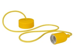 vellight - LAMPH01Y - Design-Pendelleuchte mit Textilkabel - gelb - Bild 1 von 4