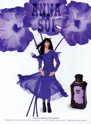 ANNA SUI #01 Revista IMPRESIÓN ANUNCIO flores moradas DANIELLE ZINAICH 1999 Foto 1 de 2