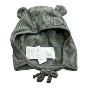 Baby GAP First Favorites TinyRib Bear Hat, Green Gray, Size 6-12 Months NEW - Picture 1 of 5