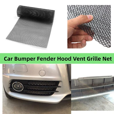 Black Aluminum Mesh Grill Cover 40" x 13" Car Bumper Fender Hood Vent Grille Net - Image 1 of 4