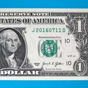 2016 July 11 (J 20160711 D) BIRTHDAY Note $1 One Dollar Bill *UNC* - Picture 1 of 4