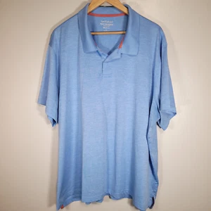 Saddlebred Performance Polo Men's Big & Tall 3XL Blue Heather Short Sleeve Polo - Picture 1 of 5