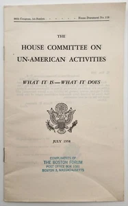 July 1958 86th Congress House Committee On Un-American Activities Document 118 - Picture 1 of 4