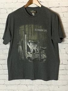 Outdoor Life Men’s Short Sleeve T Shirt Wolves Gray Size L 42/44 - Picture 1 of 4