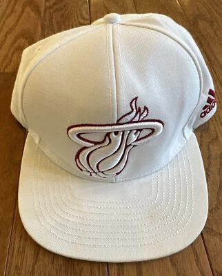 Miami Heat Adidas NBA Adjustable Cap Hat - White Red Mando NBA - Image 1 of 4