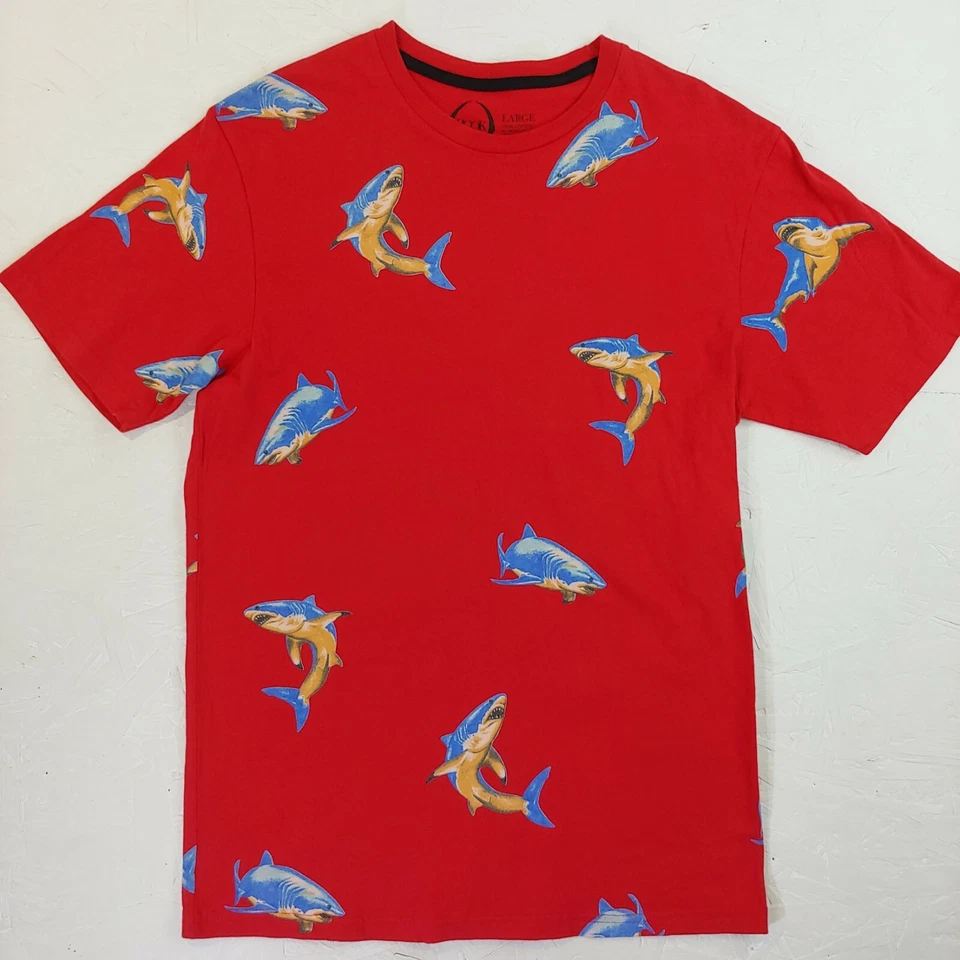 Camiseta Rook estampado por todas partes tiburones gran depredador blanco grande skate surf Foto 1 de 4