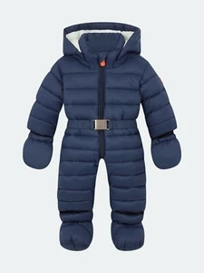 Save the Duck X4406  Blue Padded Snow/Ski Baby Jumpsuit Unisex Size 9-12 Months - Picture 1 of 4