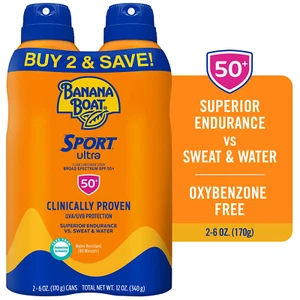 Sport Ultra SPF 50 Sunscreen Spray Twin Pack Adult Sunblock, 6 Oz Each - Picture 1 of 12