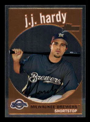 2008 Topps Heritage Chrome (Parallel 1:6) 177 J.J. Hardy Brewers 1691/1959 - Image 1 of 2