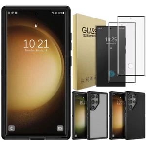 For Samsung Galaxy S23 Ultra Rugged Rubber Phone Case Cover / Screen Protector - Picture 1 of 24