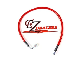Turbo Oil Feed Line 24" RED PTFE Steel Braided -4An -90 x Str. Made In USA - Picture 1 of 6