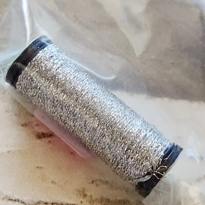 Kreinik Ombre 1000 Solid Silver  15 Meter Spool Soft Twist Metallic - Image 1 of 4