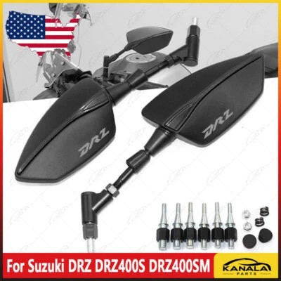 For Suzuki DRZ DRZ400S DRZ400SM Motorcycle CNC Side Rearview Mirrors US STOCK - Image 1 of 4