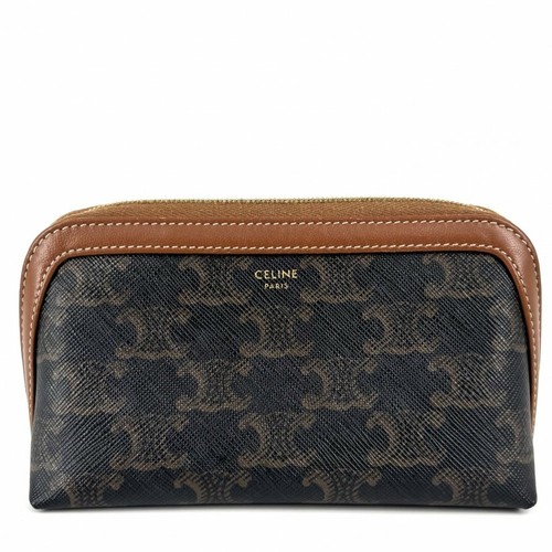 CELINE Pouch Triomphe Small Cosmetic Pouch Accessori 10D582BZA.04LU PVC Rivestito