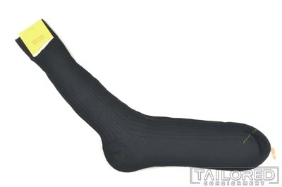 NWT - JOHN LOBB Solid Navy Blue Wool Blend Mens Luxury Socks - Size 13 Short - Изображение 1 из 3