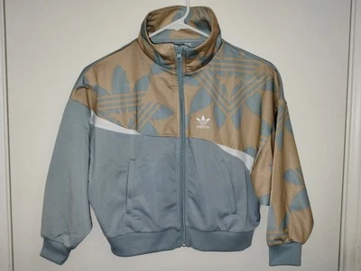 ADIDAS Originals Kids Blue and Tan Full Zip Track Jacket Size XS 7-8 EUC - Image 1 of 4