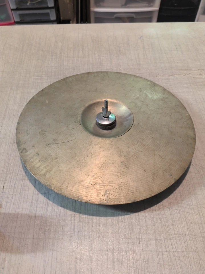 Años 50? "Platillo Paiste de Ludwig Hi Hat o Crash de 13"" estándar hecho en Suiza agrietado" Foto 1 de 4