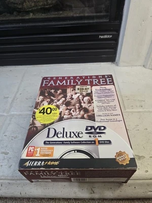 Generations Family Tree Deluxe DVD Rom Sierra Home Sealed  - Image 1 of 4