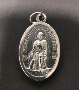 Vintage St. Medallón de Oración Peregrina Iglesia Católica Plata de Ley, Italia - Imagen 1 de 9