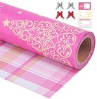  Pink Christmas Wrapping Paper Rolls 28.5sq.ft Classic Pink Christmas Tree