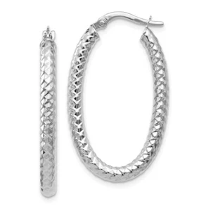 Pendientes Leslie's ForeverLite Oro Blanco 14k Pulido y Texturizado LE462 - Imagen 1 de 2