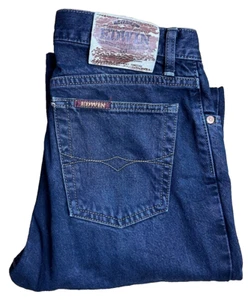 Vintage Edwin International American Slim Dark Blue Denim Jeans Men's W33 L34 - Picture 1 of 16