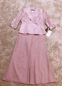 R&M Richards Women Suit Pant 2 Piece Size 10 Embroidered Wide Legs Sequined - Picture 1 of 12