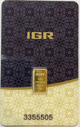 0.5 gram IGR Gold Bar - Istanbul Gold Refinery - 999.9 Fine in Sealed Assay Cover
