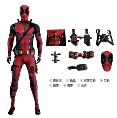 Marvel Deadpool 3 Уэйд Уинстон Уилсон наряды Хэллоуин комбинезон косплей костюм - Изображение 1 из 4