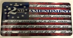 2nd AMENDMENT FLAG, ALUMINUM FRONT LICENSE PLATE - Bild 1 von 1