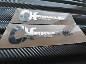 2Pcs Charvel Electric Guitar Bass Headstock Self-Adhesive Metal Stickers Silver - Picture 1 of 12