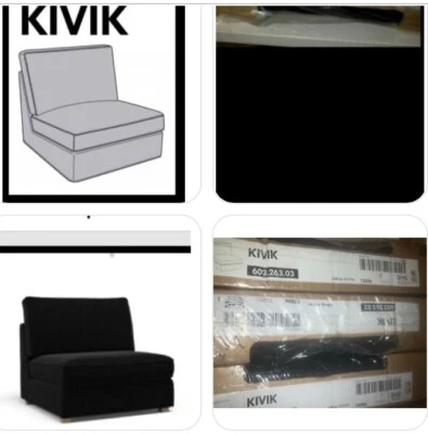 Funda silla sección sofá 1 asiento negra IKEA Kivik Teno NUEVA, Discted Mates, lana Foto 1 de 4