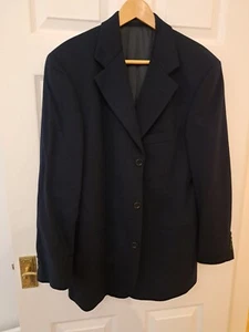 Hugo Boss Blazer Jacket UK 38 Cashmere Navy Blue Loro Piana Wool  3 Button  - Picture 1 of 10