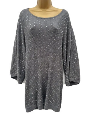 Haute Hippie Beaded Cashmere Cotton Silk Dress Knit Tunic jumper Size S UK 12 - Image 1 of 4