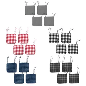 Set of 4 Square Foam Chair Pads with Ties 41 x 41 cm - Picture 1 of 7