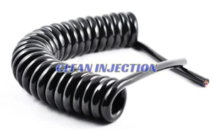 3 wire core 16AWG black spiral coiled cord cable steering wheel drag race rally - Picture 1 of 1