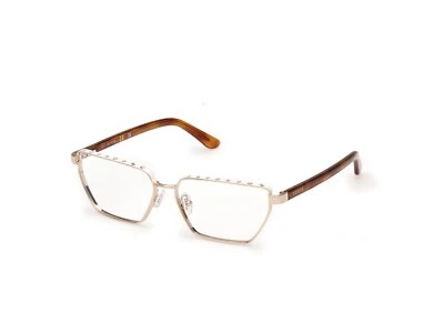 Guess GU50123 032 Gold/White Cat eye Metal Optic Eyeglasses Frame 55-14-140 - Image 1 of 3