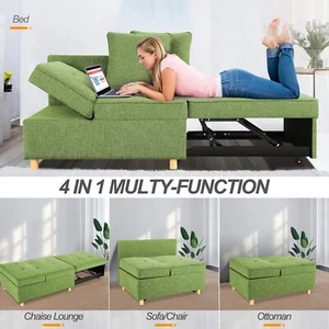 Folding Ottoman Sofa Bed Chair 4-in-1 Sleeper Sofa with 5 Adjustable Backrest A+ - Picture 1 of 124