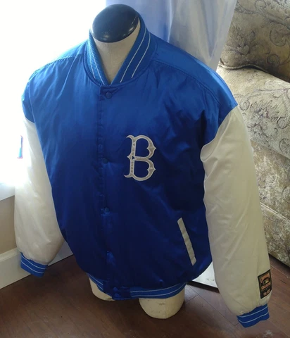 Vintage Cooperstown Collection G-III & Carol Banks Brooklyn Dodgers Satin Bomber Cover