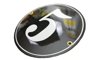 Porcelain address plaque Ø 6″ customisable handcrafted enamel house number sign - Picture 1 of 7