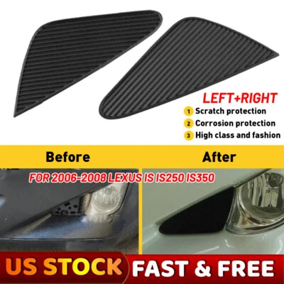 FOR 2006 2007 2008 LEXUS IS250 IS350 LEFT+RIGHT BUMPER FRONT FOG LIGHT COVER 2X - Image 1 of 4