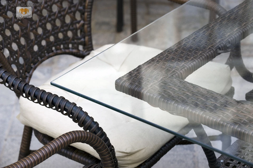 SPIEGEL-SHOP TISCHPLATTE AUS OPTIWHITE WEIßGLAS / KLARGLAS 8/10MM TISCH GLASPLATTE MAß