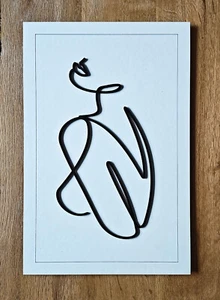 Silhouette Frau Seitenansicht Holz - auf laminierter Holzverbundplatte DIN A4 - Bild 1 von 3