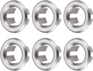 6 Pack Sink Overflow Ring Brushed Nickel Bathroom Kitchen Sink Basin Trim Overfl - Picture 1 of 3