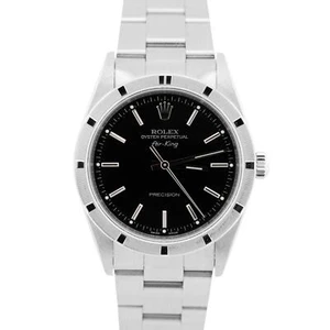 Rolex Oyster Perpetual Air-King Black Stainless Steel NO-HOLES 34mm Watch 14010M - Picture 1 of 10