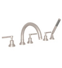 Rohl A2214LMSTN Lombardia Deck Mounted Roman Tub Filler Includes Hand Shower