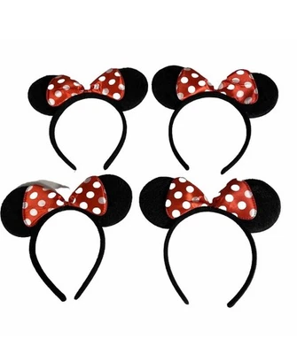 Diademas Orejas Minnie Mouse Niños Talla Fiesta de Cumpleaños Favores-Vestir Lote de 4 piezas Foto 1 de 4